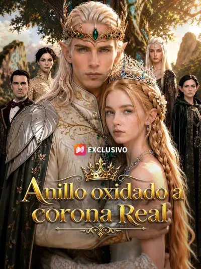 Anillo oxidado a corona real doblado